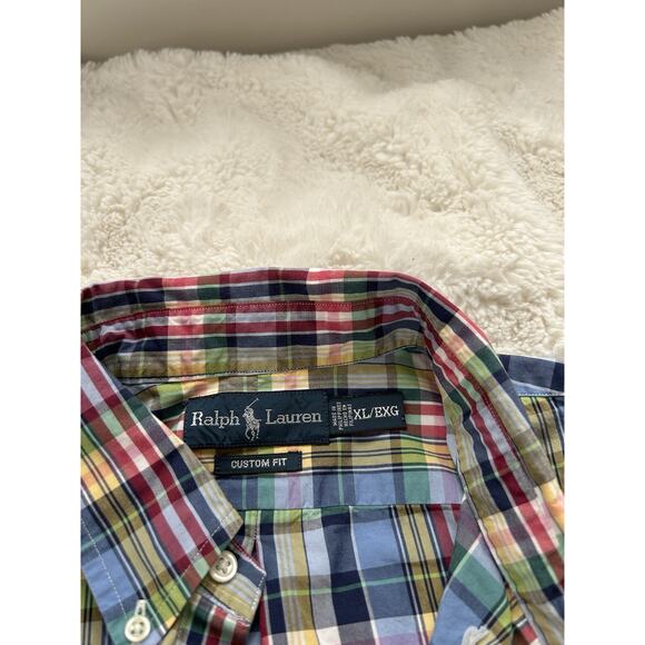 Ralph Lauren XL Multicolor Plaid Button-Up Long Sleeve Mens Cotton Preppy Casual - Picture 4 of 5